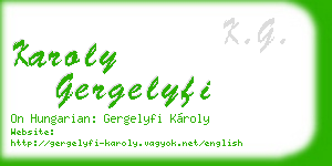 karoly gergelyfi business card